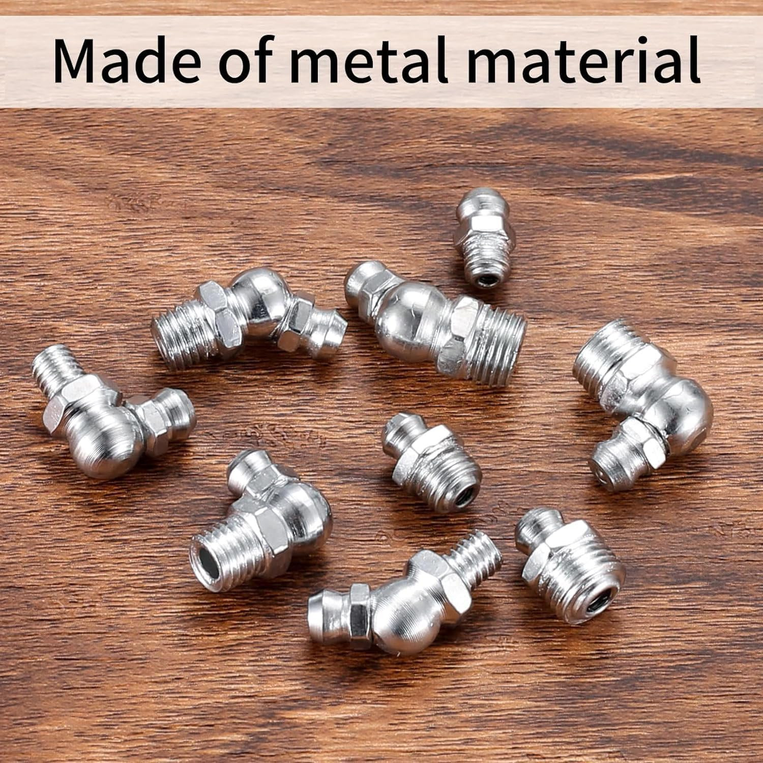 100pcs Metric & SAE Hydraulic Lubrication Grease Zerk Fittings Assortment Set