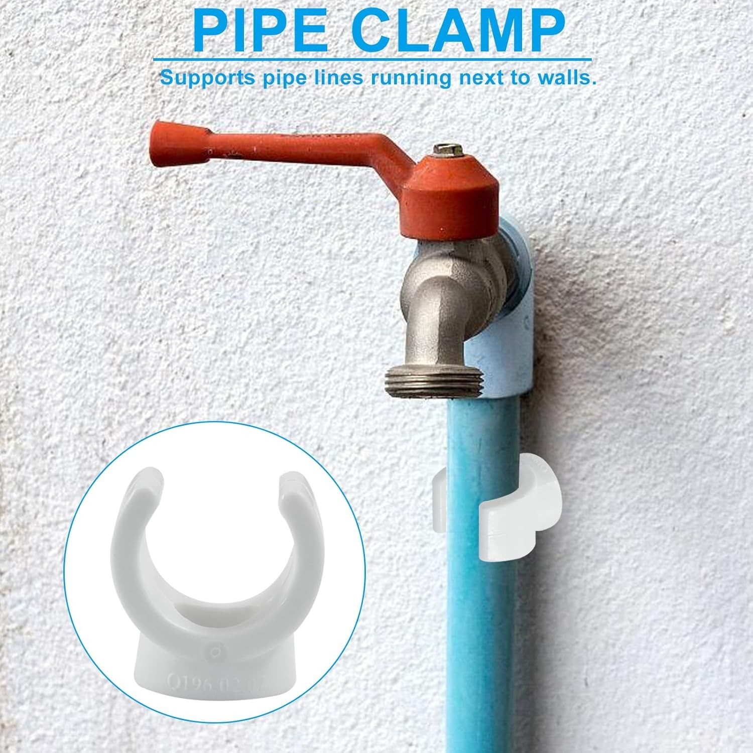 50 Pack 1/2 Inch Pipe Clamp – Plastic PEX Clips & Pipe Hangers for Secure PEX Tu