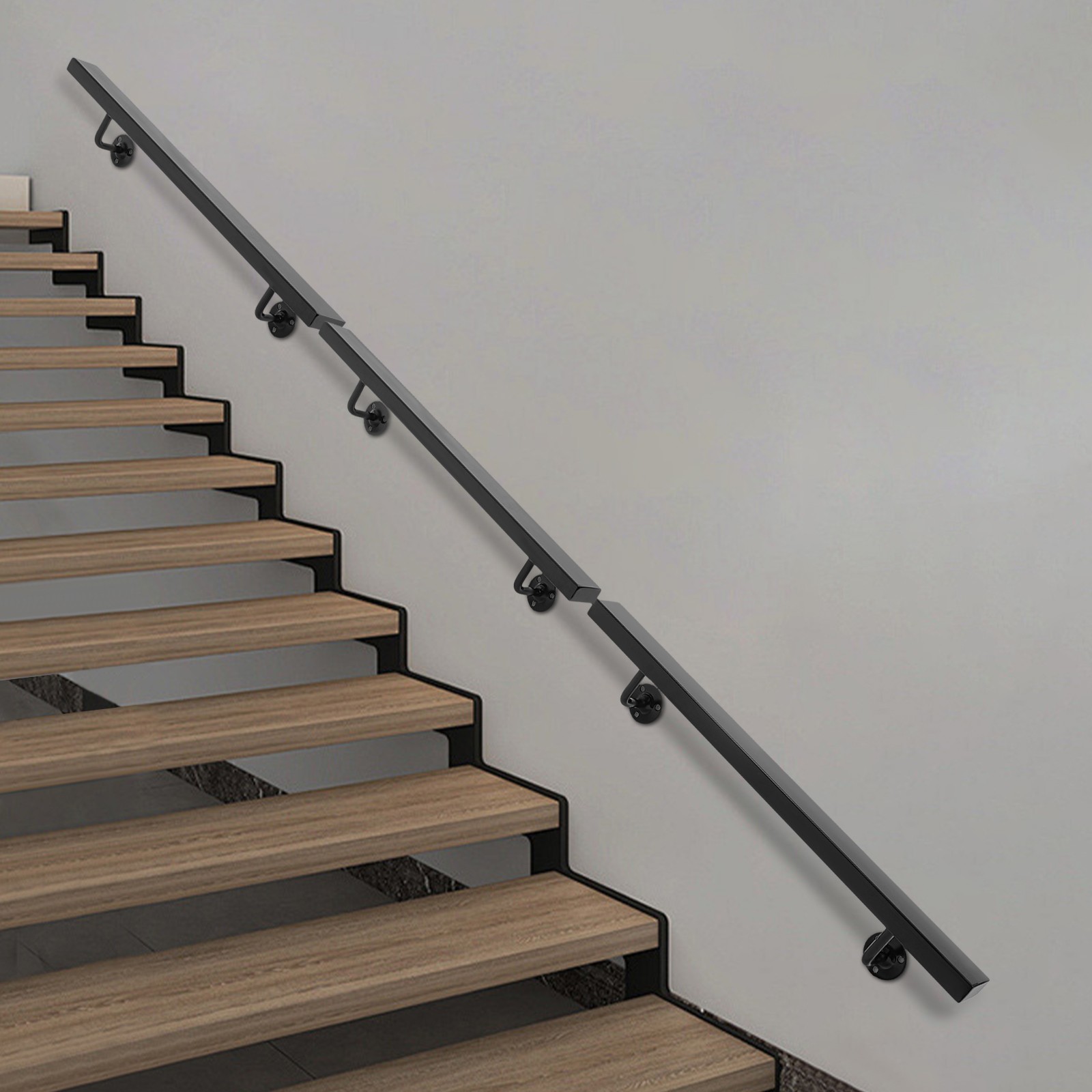 Stainless Steel Stair Rail 101×9.8cm – Baking Paint Wall Mount, 90kg Capacity