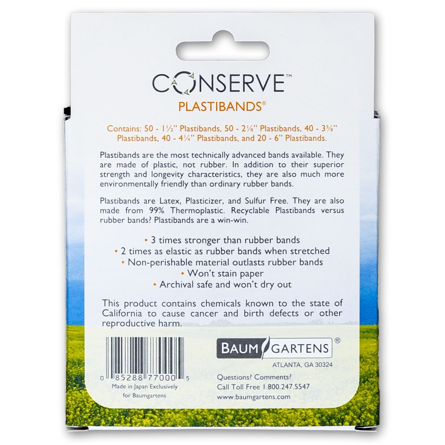 Conserve Plastibands SF-7000 by Baumgartens, Assorted Sizes, Box of 100