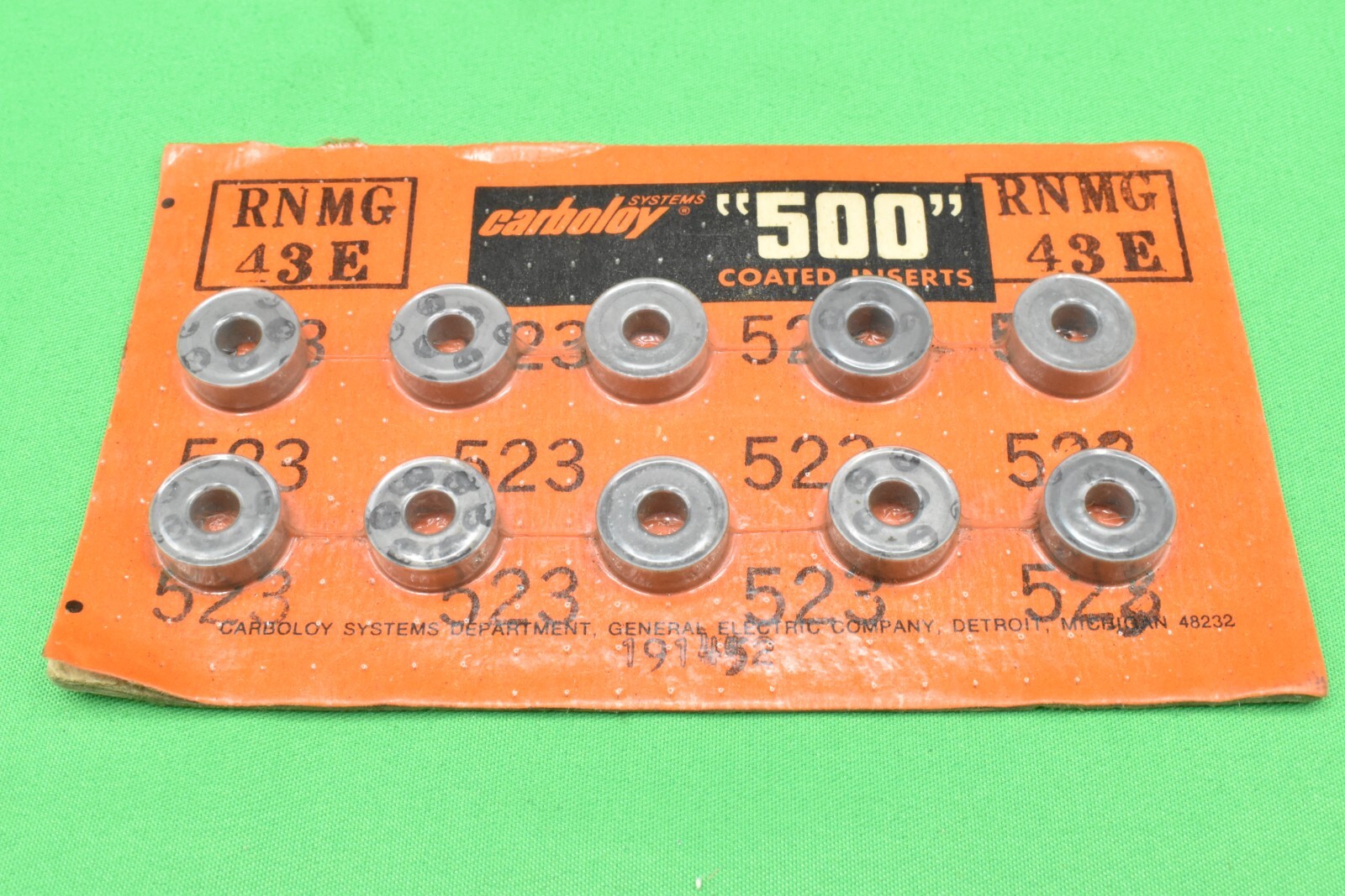 Qty 10 Carbology RNMG 43E Grade 523 Coated Inserts – Sealed – NOS