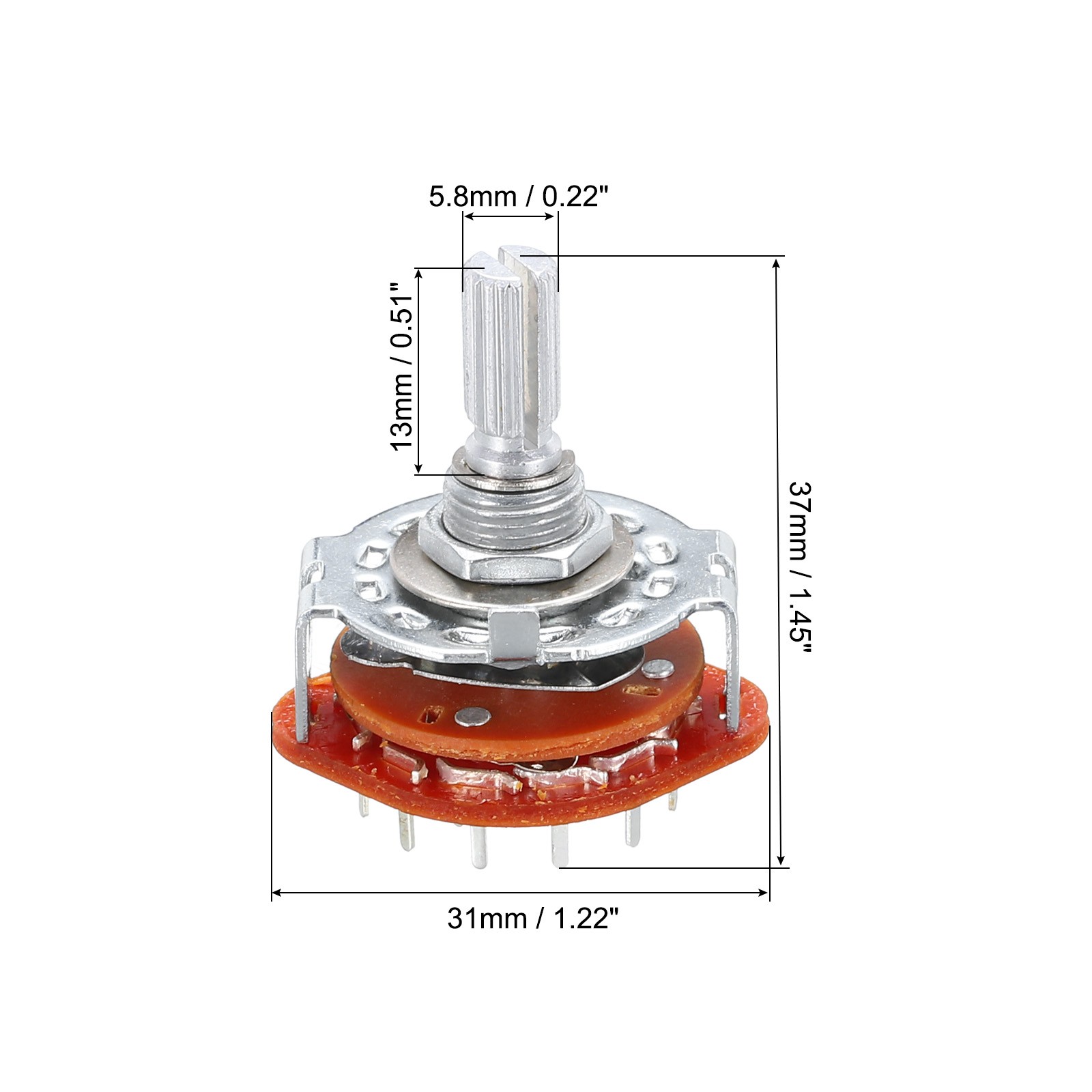 3 PCS 4P3T Rotary Switch 4 Pole 3 Position Band Selector 1 Deck