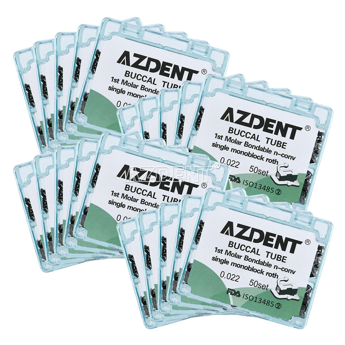 AZDENT Dental Orthodontic Bondable Buccal Tube 1st /2nd Molar Roth /MBT Non-Conv