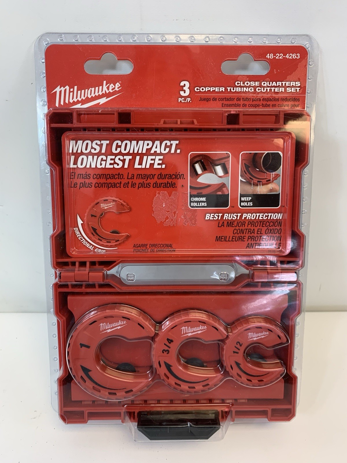NEW Milwaukee 48-22-4263 3 Piece Close Quarters Tubing Cutter Set