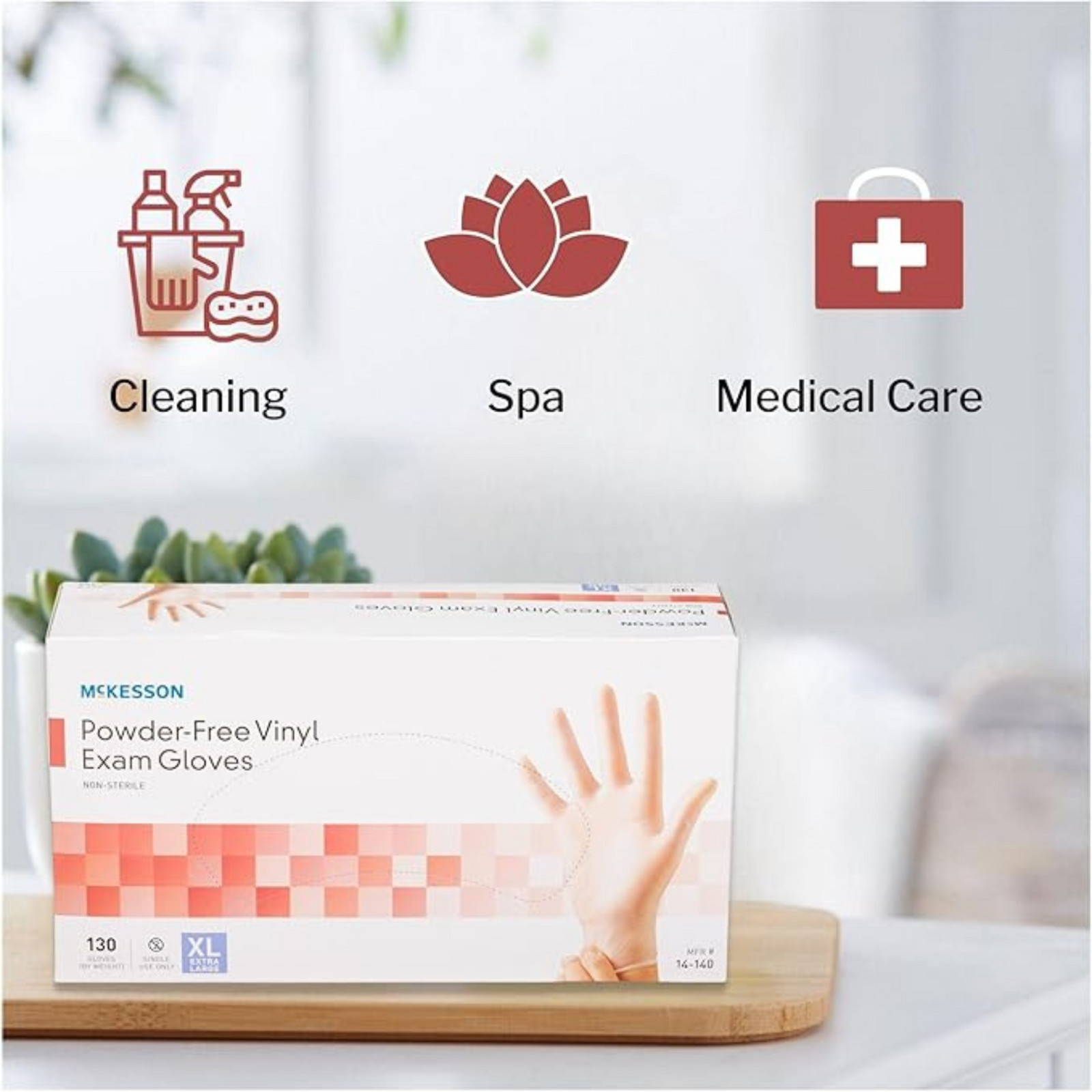 McKesson Vinyl Exam Gloves Medium 150 Count Disposable Medical Gloves