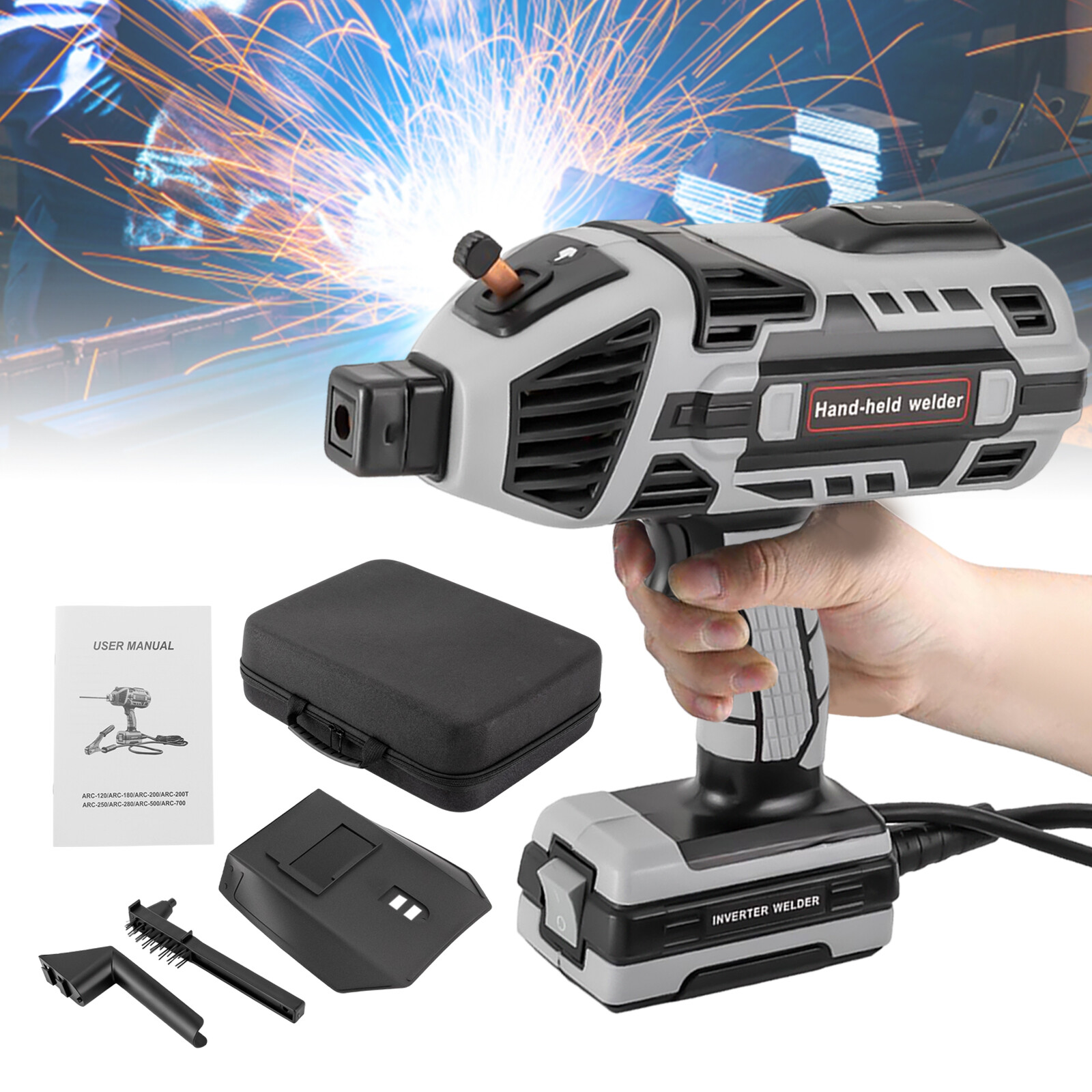 110V Portable Welding Machine Handheld Portable ARC Laser Welder Gun Kit 4600W