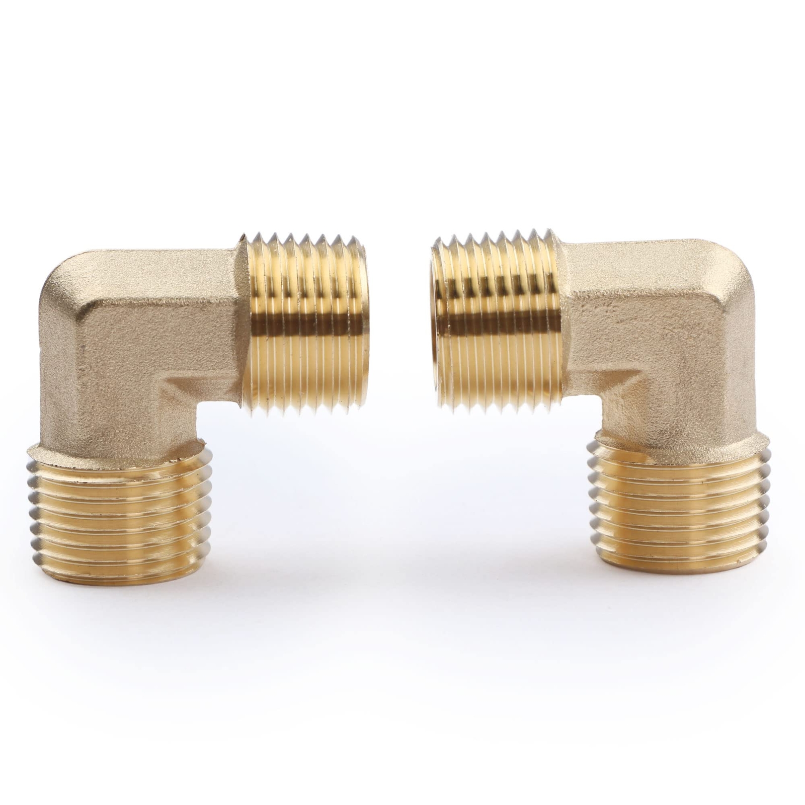 U.S. Solid 90 Degree Elbow Brass Fitting NPT 1/2″ Male x 1/2″ Male, 2pcs