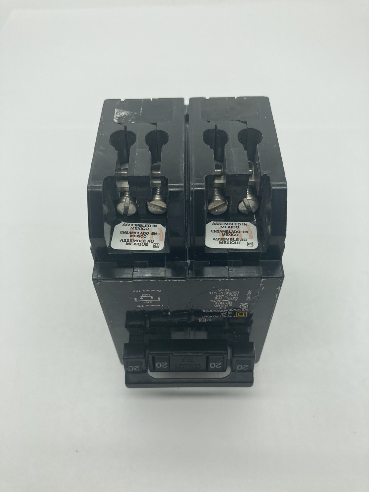 Homeline HOMT220220 Quad Two 2 Pole 20 Amp 120 240V AC Plug In Square D Breaker