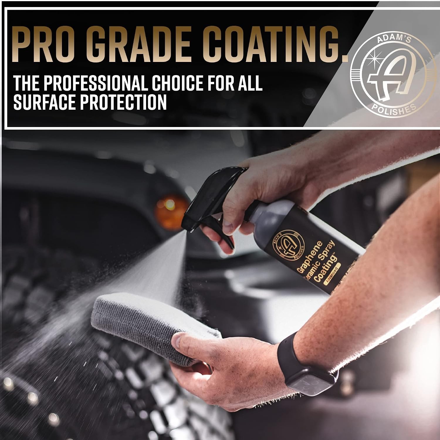 Adam’s Graphene Ceramic Spray Coating Kit 18+ Months Gloss for Cars Boats RV