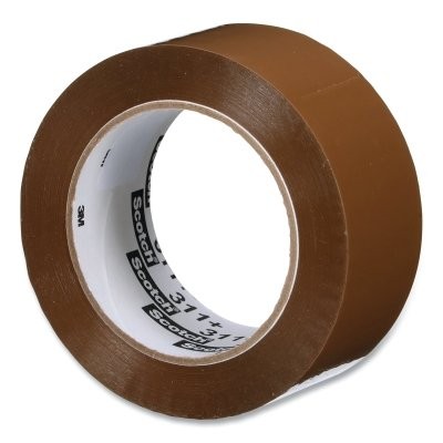 High Tack Box Sealing Tape 311+, 2 in W x 110 yd, 2.05 mil, Tan 3M™ 7100179459