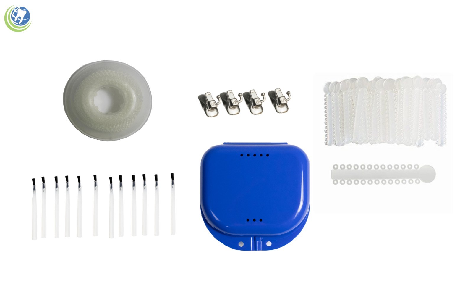 Dental Orthodontic Braces Complete Set-up Kit Bonding Brackets Niti Archwires