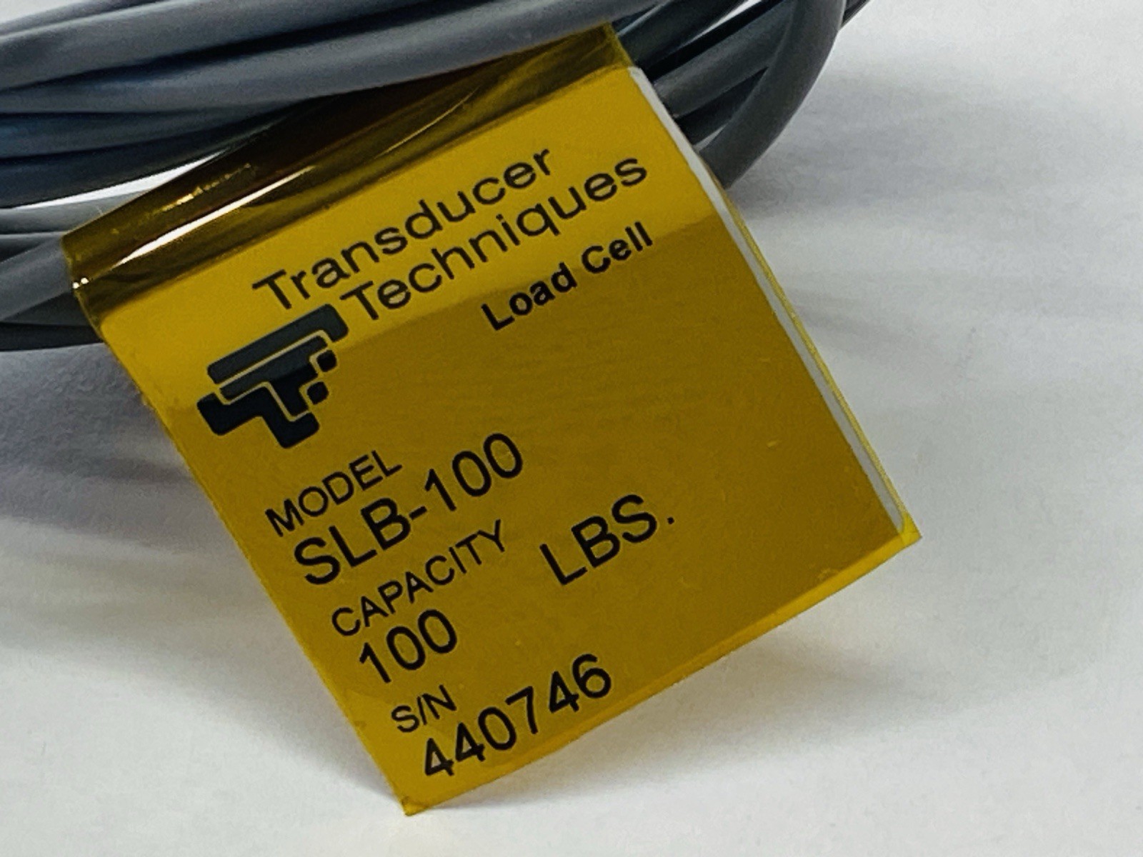Transducer Techniques SLB-100 Strain Gauge Compression Load Cell 0-100lb