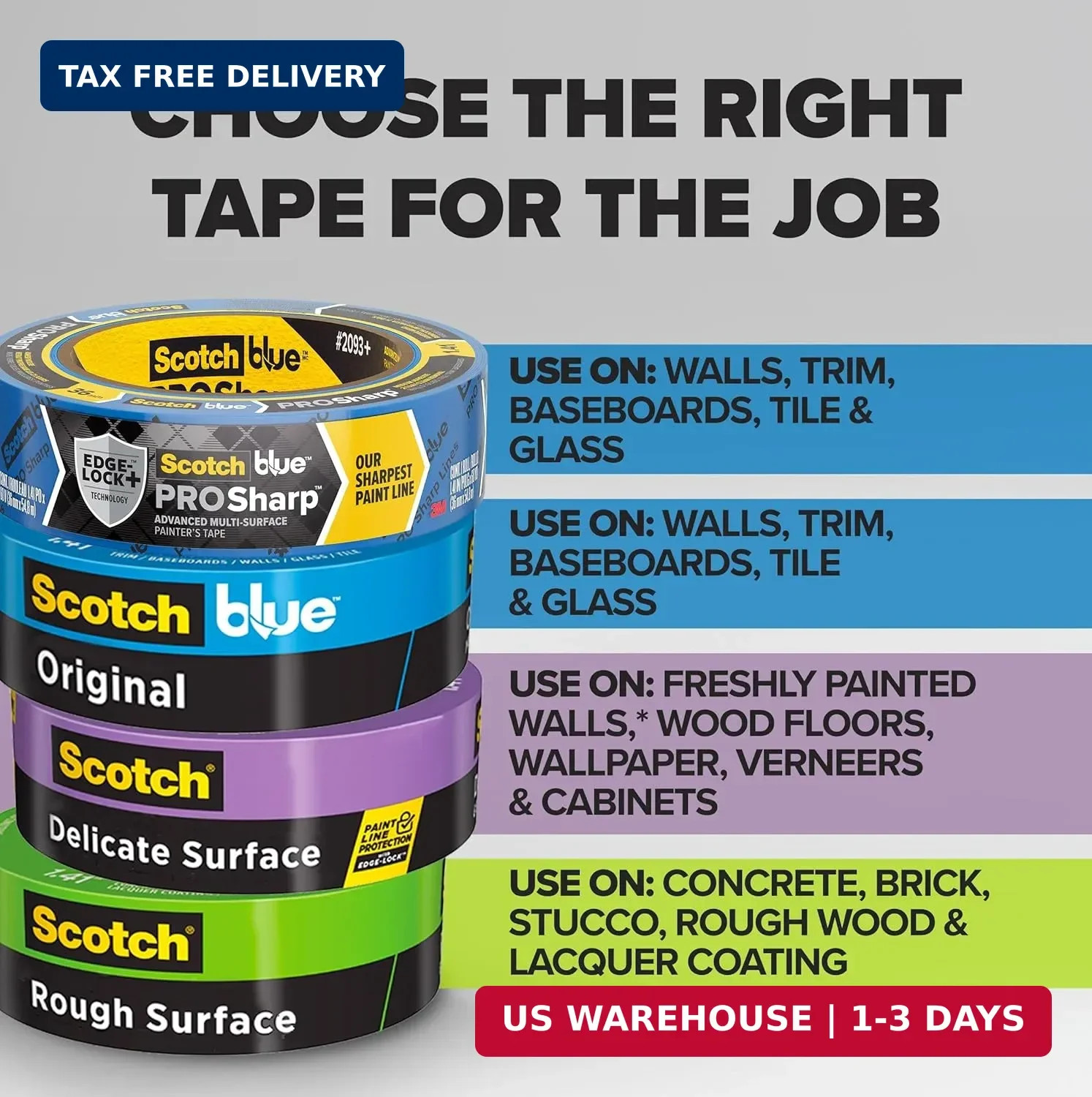 ScotchBlue Original Multi-Surface Painters Tape, 1 Inch Wide (0.94 in. x 60 Yds)