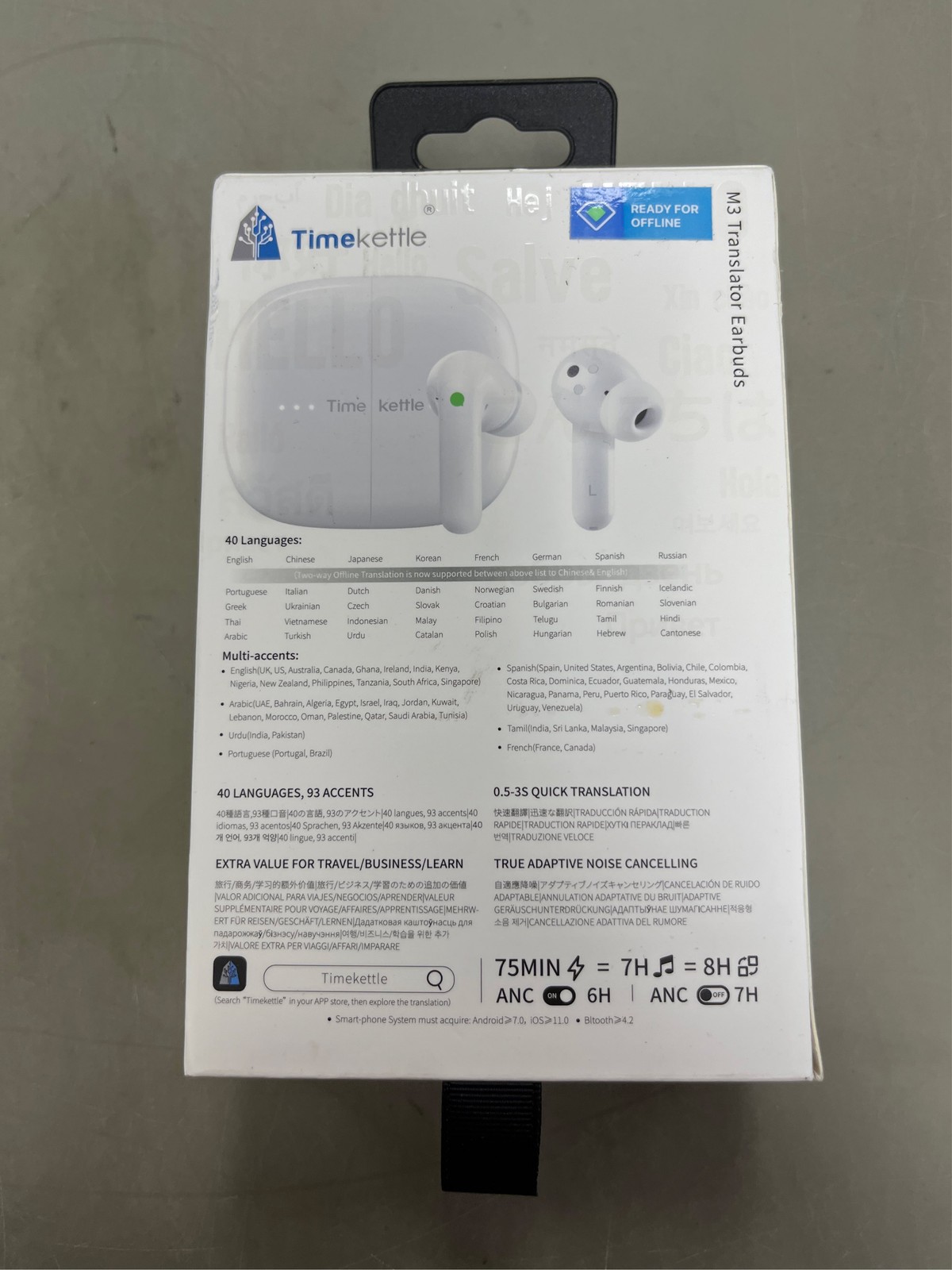 Timekettle M3 3 in 1 Language Translation Earbuds,43 Languages & 96 Accents, O 2