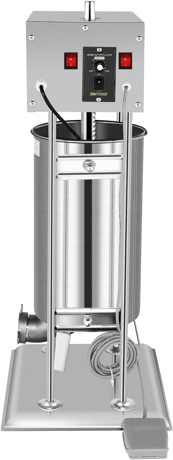 Vertical Electric Adjustable Speed Sausage Filler Stuffer, 15.4LBS/10L Capacity