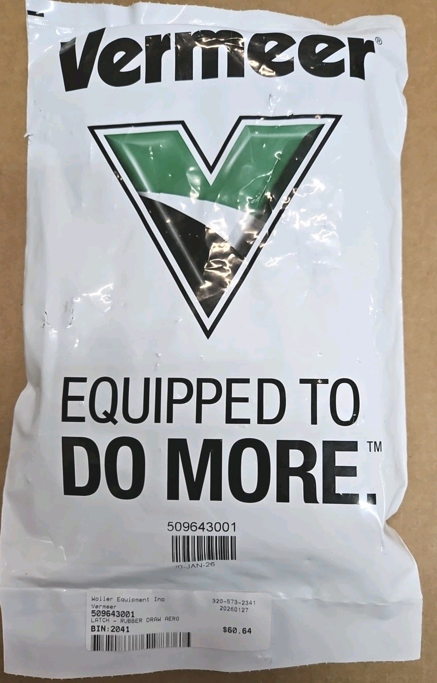 Vermeer Latch #509643001 Rubber draw aero. Fits many balers see below.