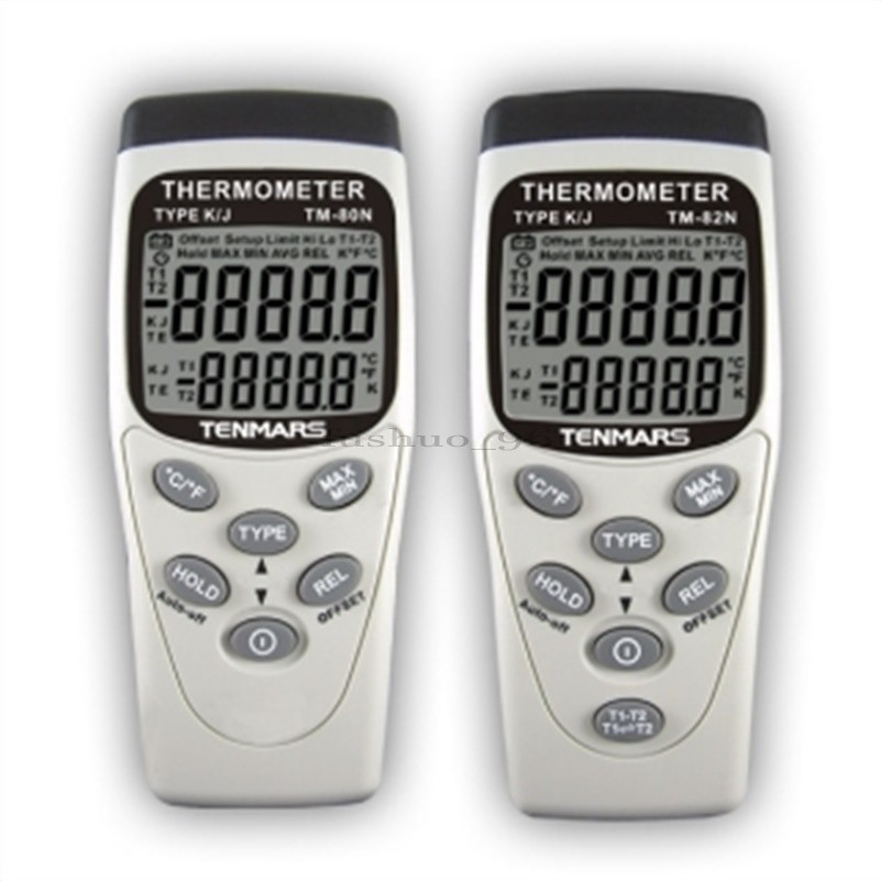 Tenmars Thermometer New Max/Min/Avg/Hold Function Keys K/J Type TM-80N Single rv