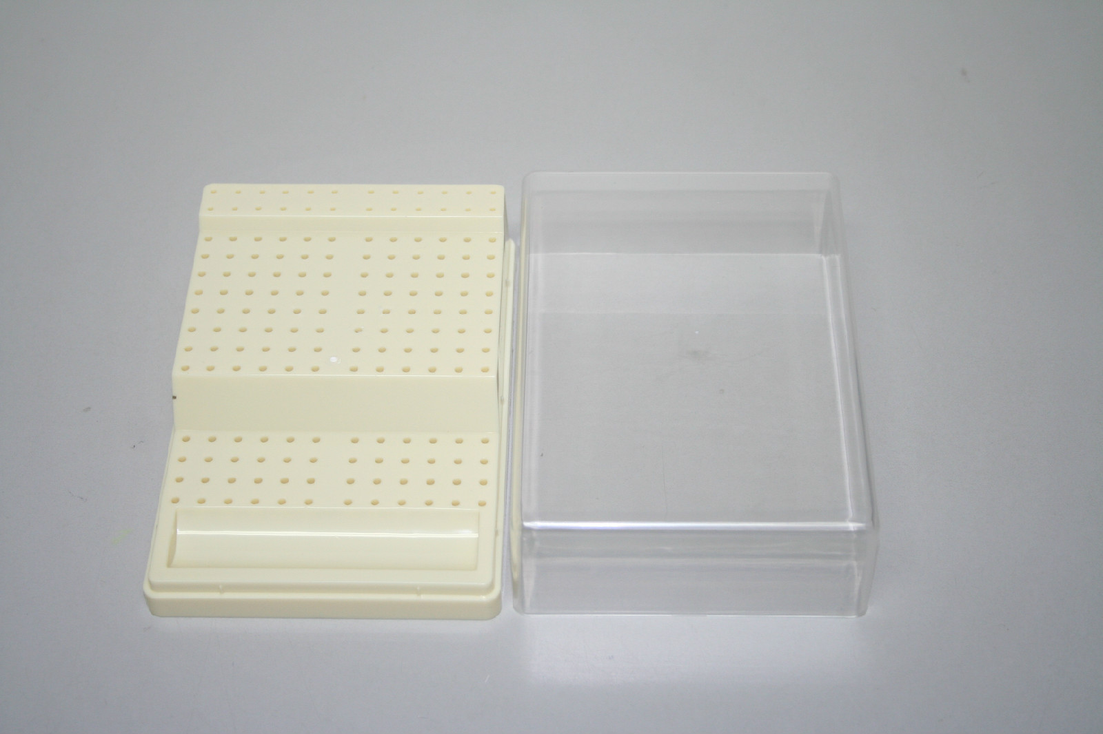 Dental Bur Block Holder Station with Lid Holds 168 Burs – 48 HP 96 RA 24 FG
