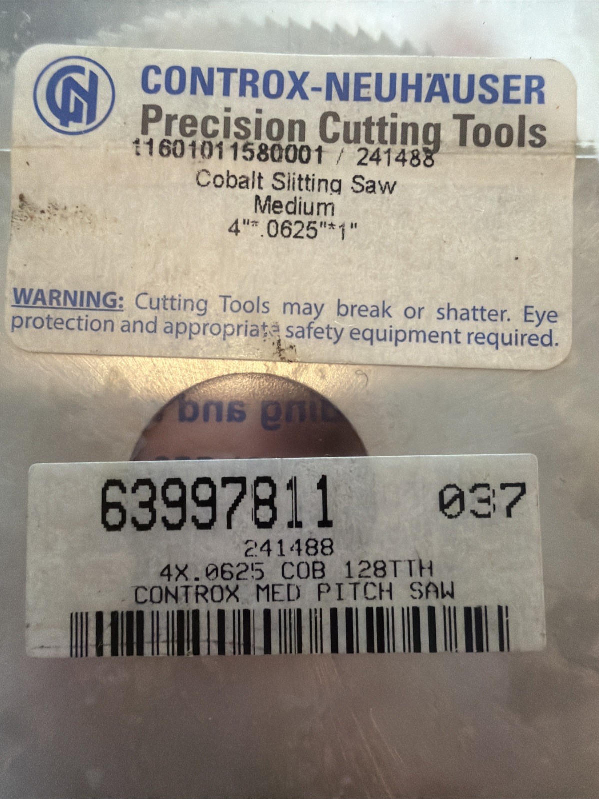 CONTROX Cobalt 4” x .0625 x 1” 128 TEETH HSSCO SLITTING SLOTTING SAW Mill 241488