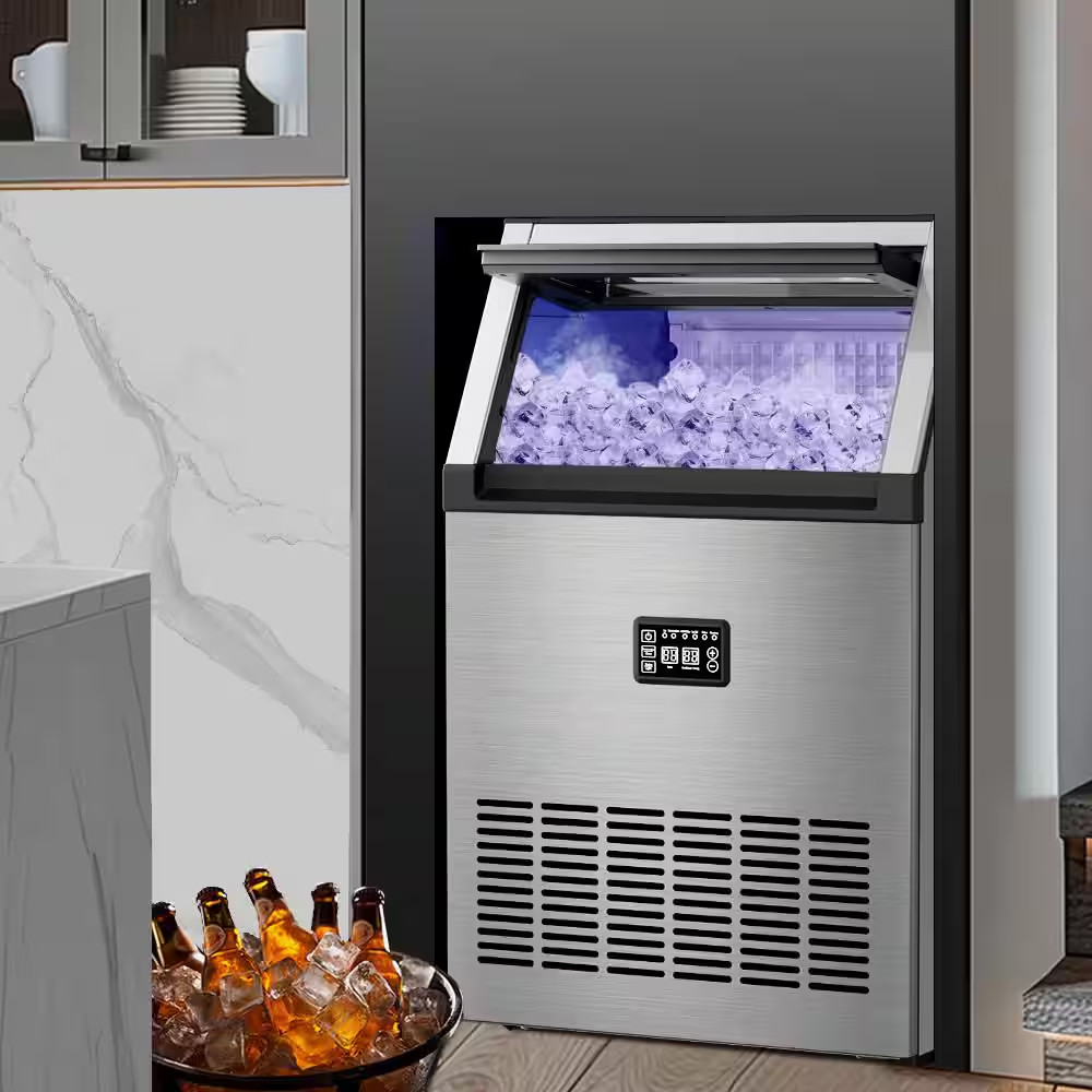 16.14 In. 160 Lbs./Day Commercial Freestanding/Built-In Full Size Cubes Ice Make