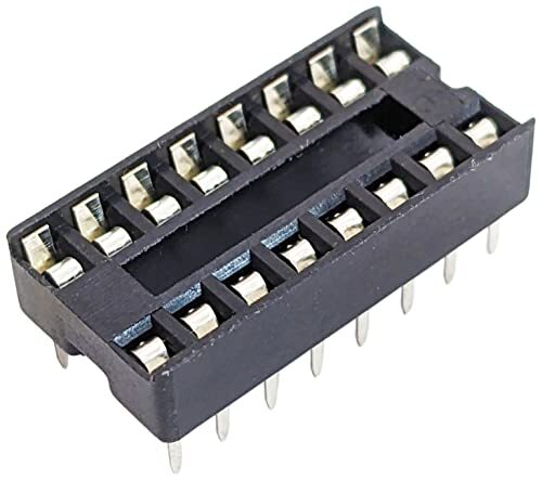 100 Pack 16 Pin Solder Tail Low Profile DIP IC Socket, 2.54mm Pitch, 7.6mm Ro…