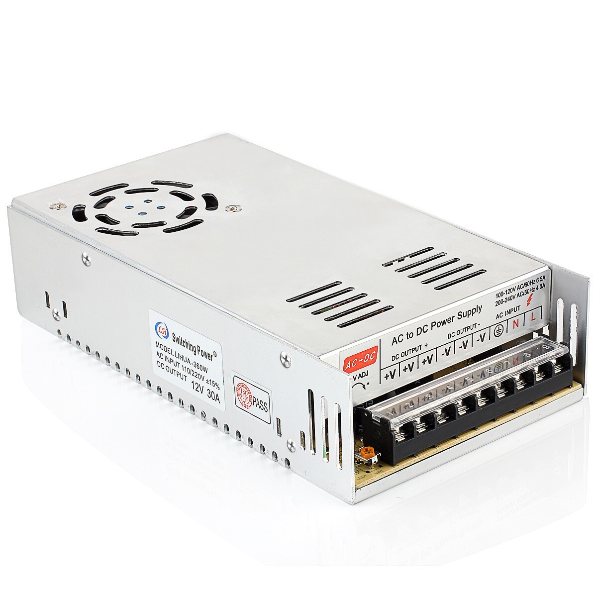 AC 110V/220V to DC 12V 30A 360W Universal Regulated Switching Power Supply