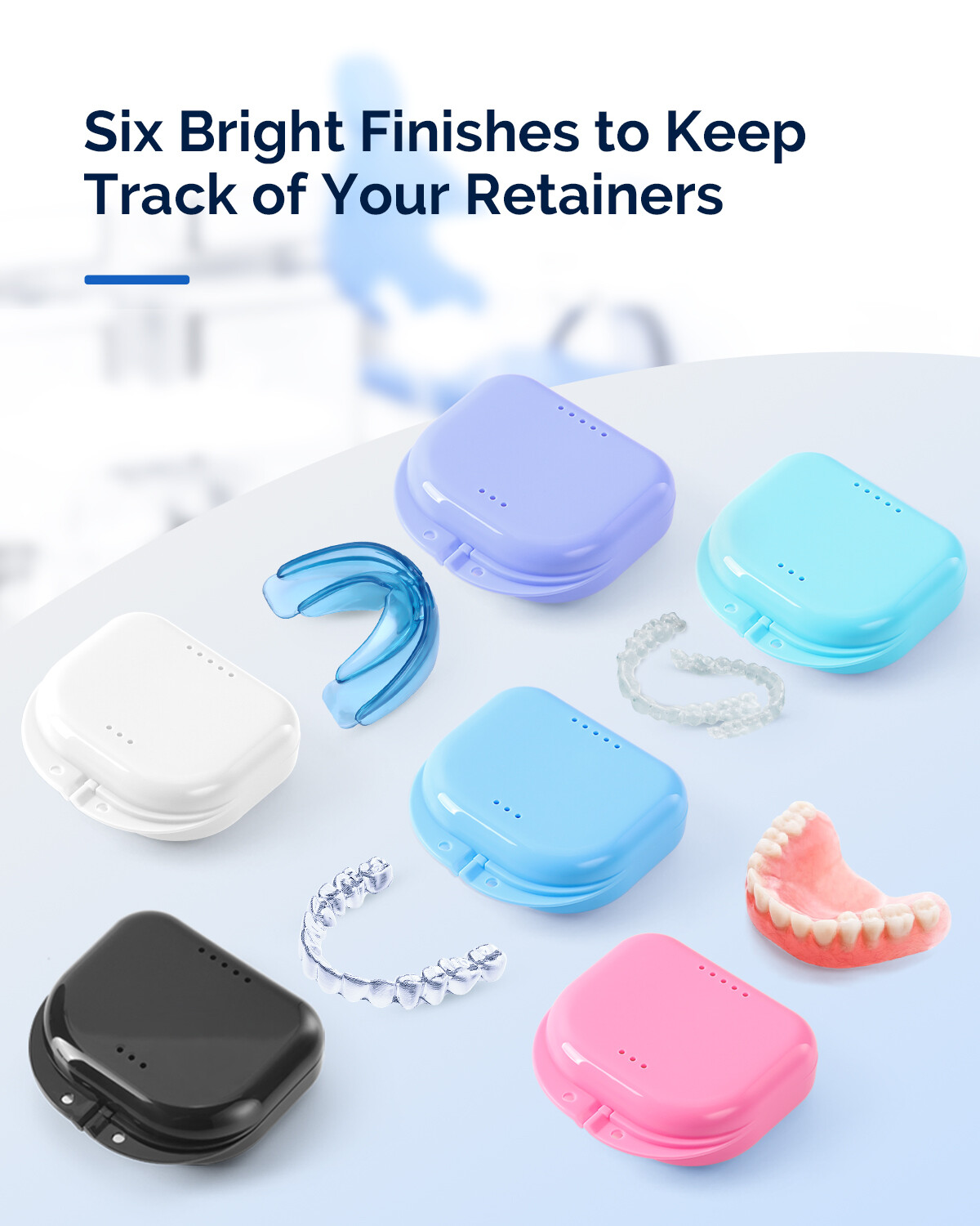JMU Retainer Case with Vent Holes Storage Mouth Guard Case w/ Tight Snap Closure