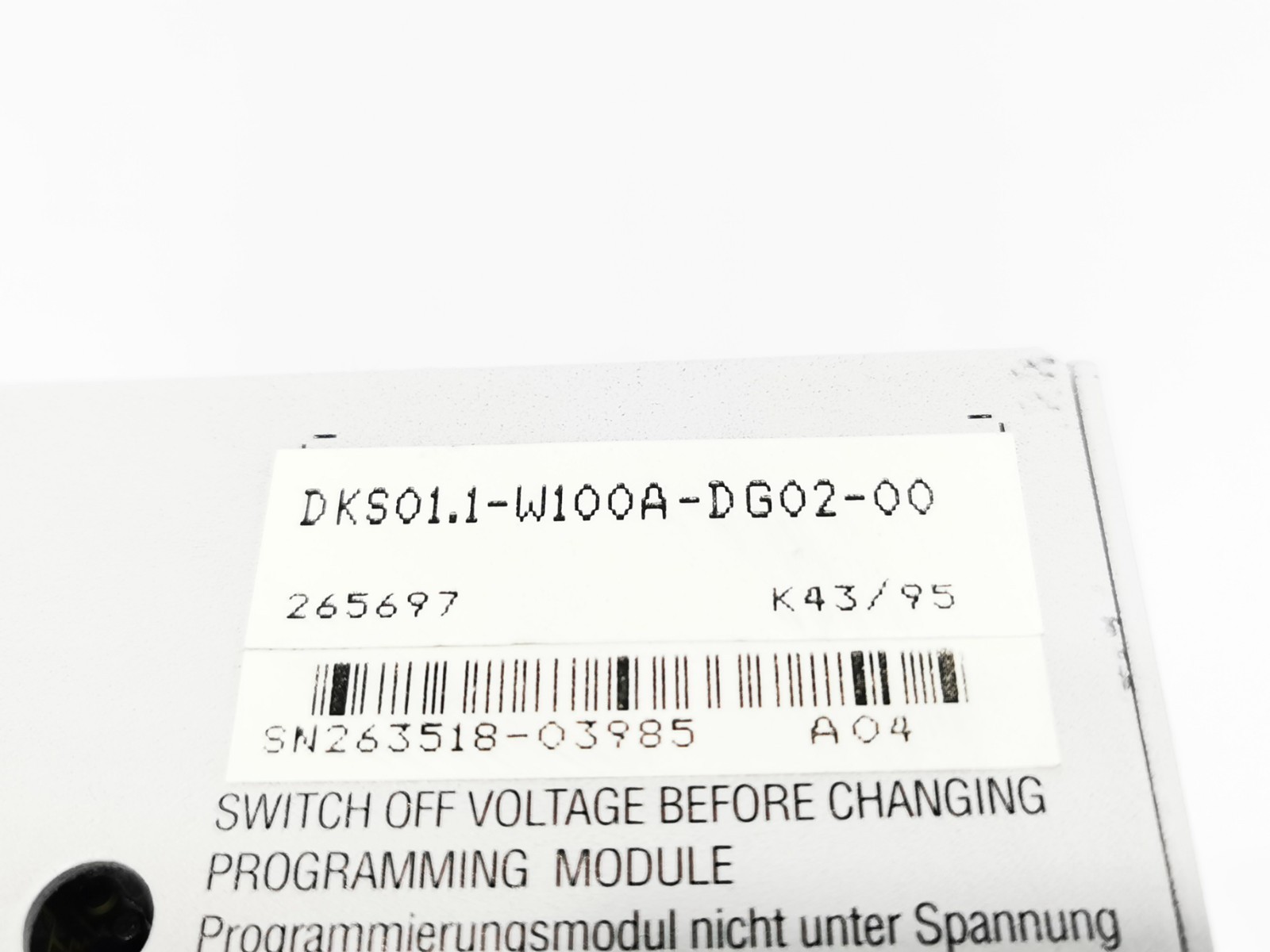 Indramat DKS01.1-W100A-DG02-00 Digital AC Servo Compact Controller