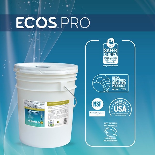 Ecos Pl9720/05 Manual Dishwashing Liquid, 5 Gal., Pear