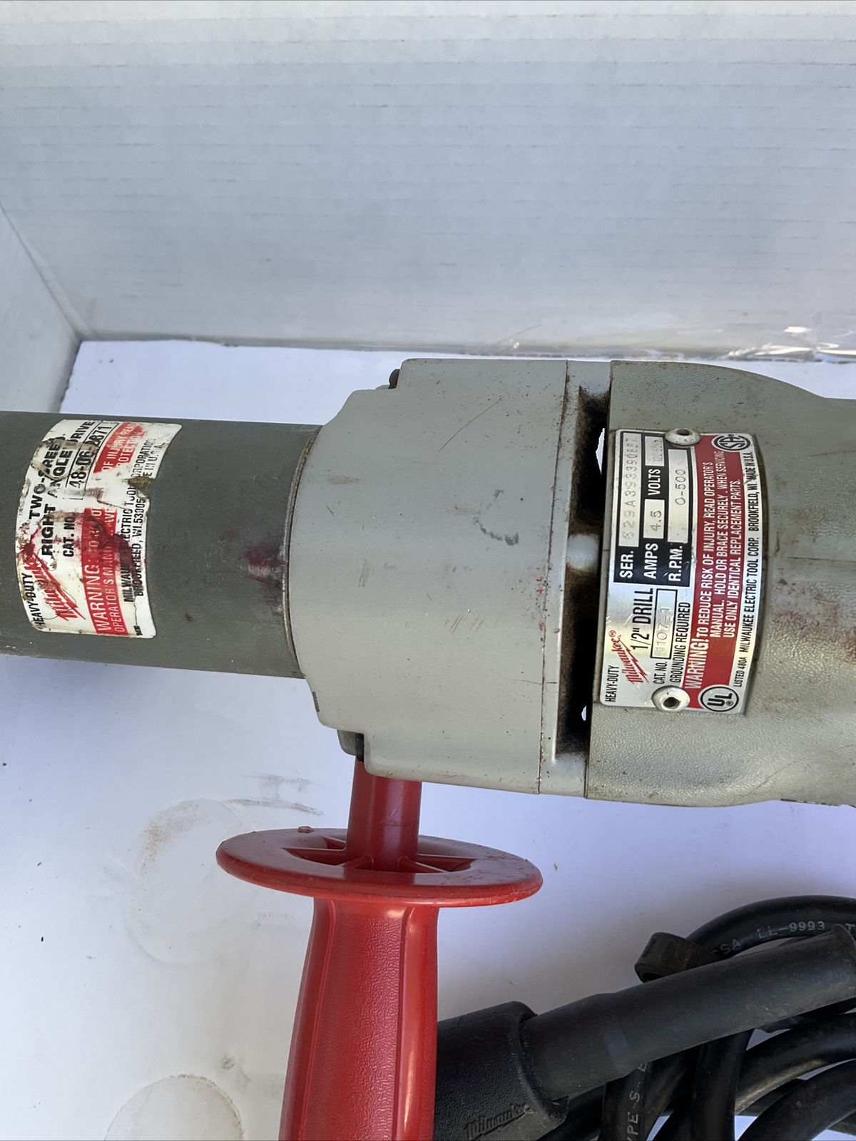 Milwaukee 1107-1 1/2 inch Right Angle Drill With Metal Case
