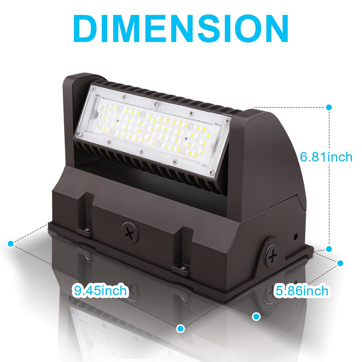120W Rotatable LED Wall Pack light Adjustable IP65 Area Light Fixture 5000K