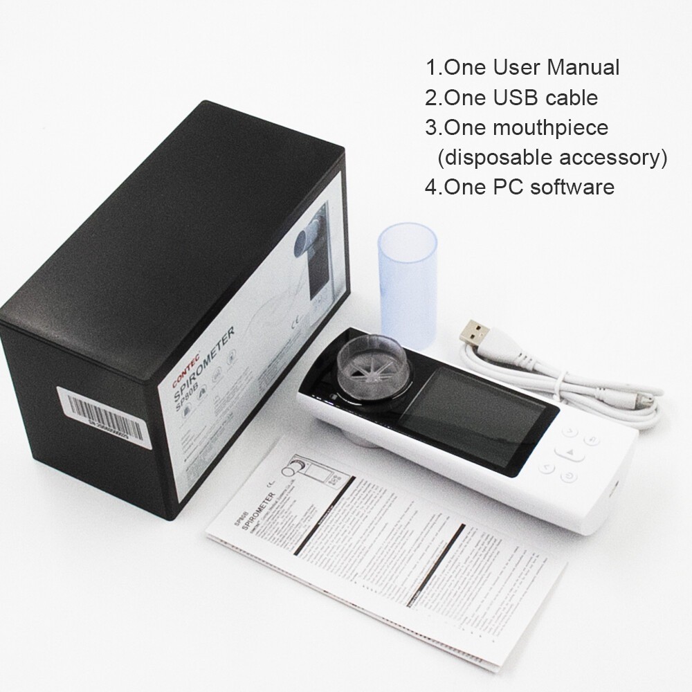 CONTEC SP80B Bluetooth Spirometer – Handheld Lung Function Tester w/App