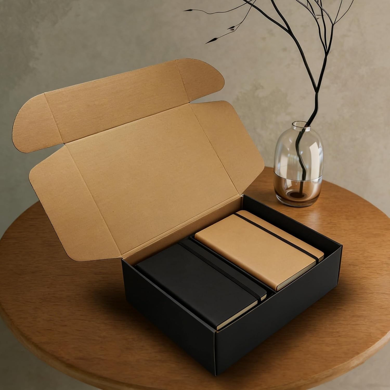 13X9X4 Black Shipping Boxes Set of 20, Corrugated Cardboard Mailers for Product