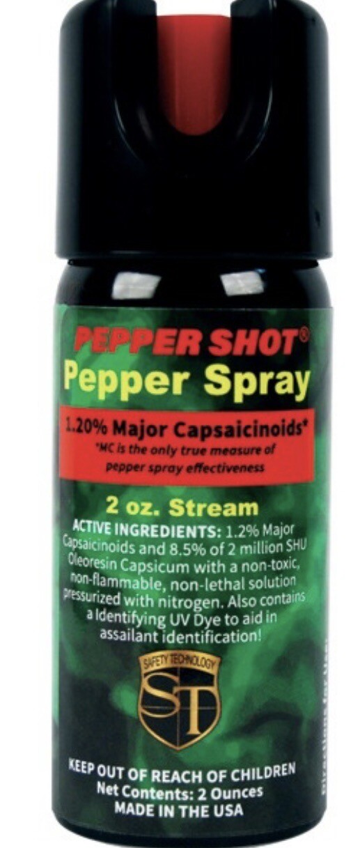 2 HOT ON MARKET 2 oz POLICE Pepper Spray STREAM SAFETY LOCK Self Home Defense