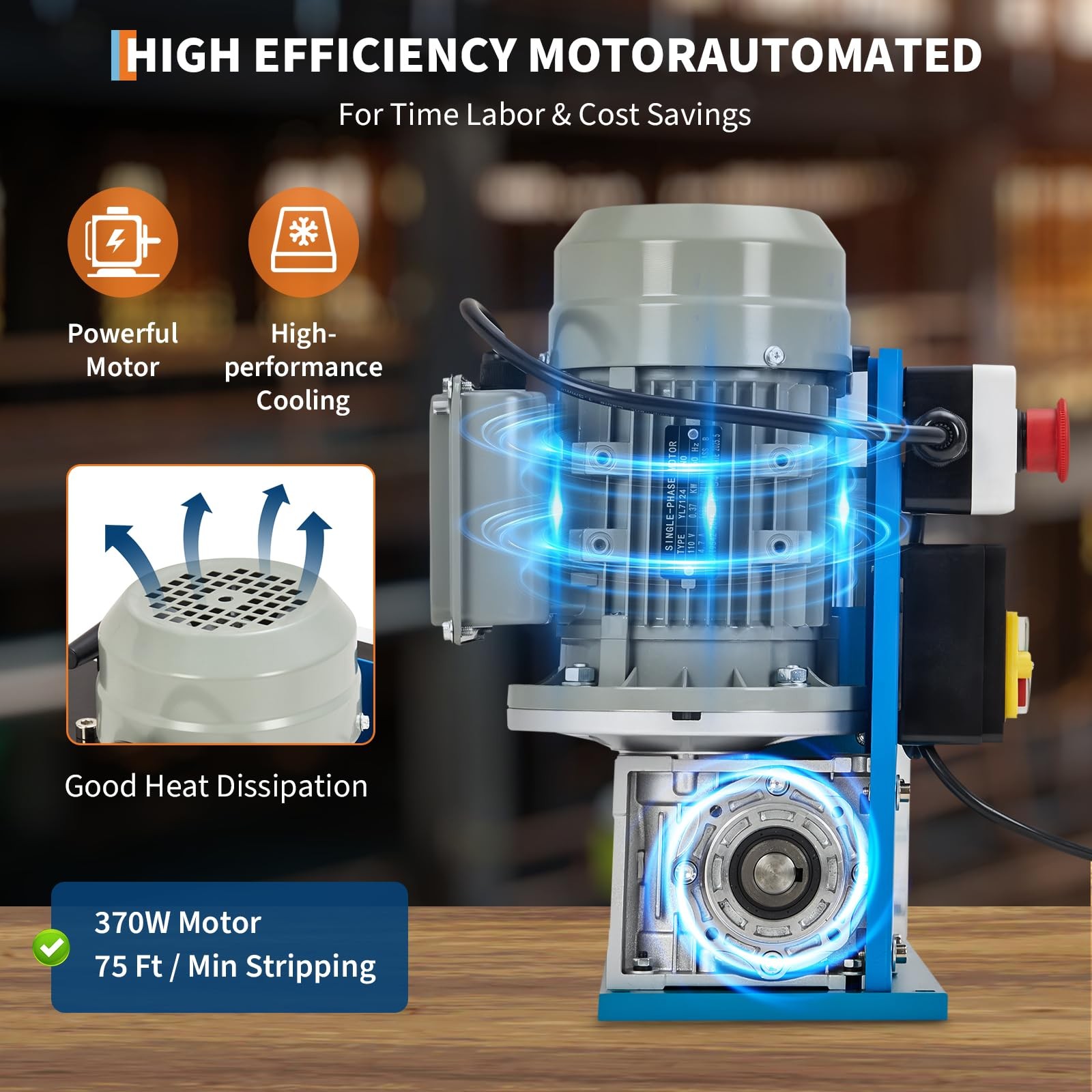370W Electric Wire Stripping Machine ,Portable Scrap Cable Stripper 0.06″-1.5″