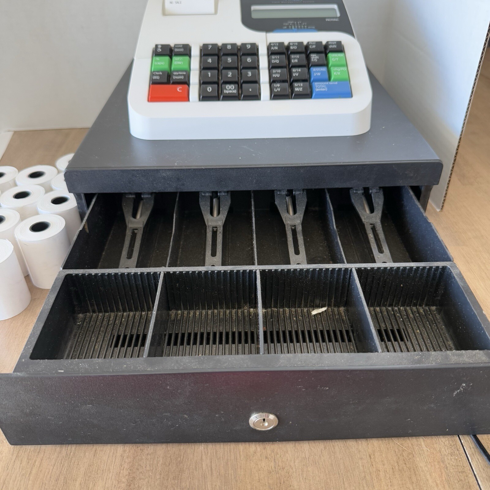 Royal Electronic Cash Register Royal 410DX Cash Management System NO KEY