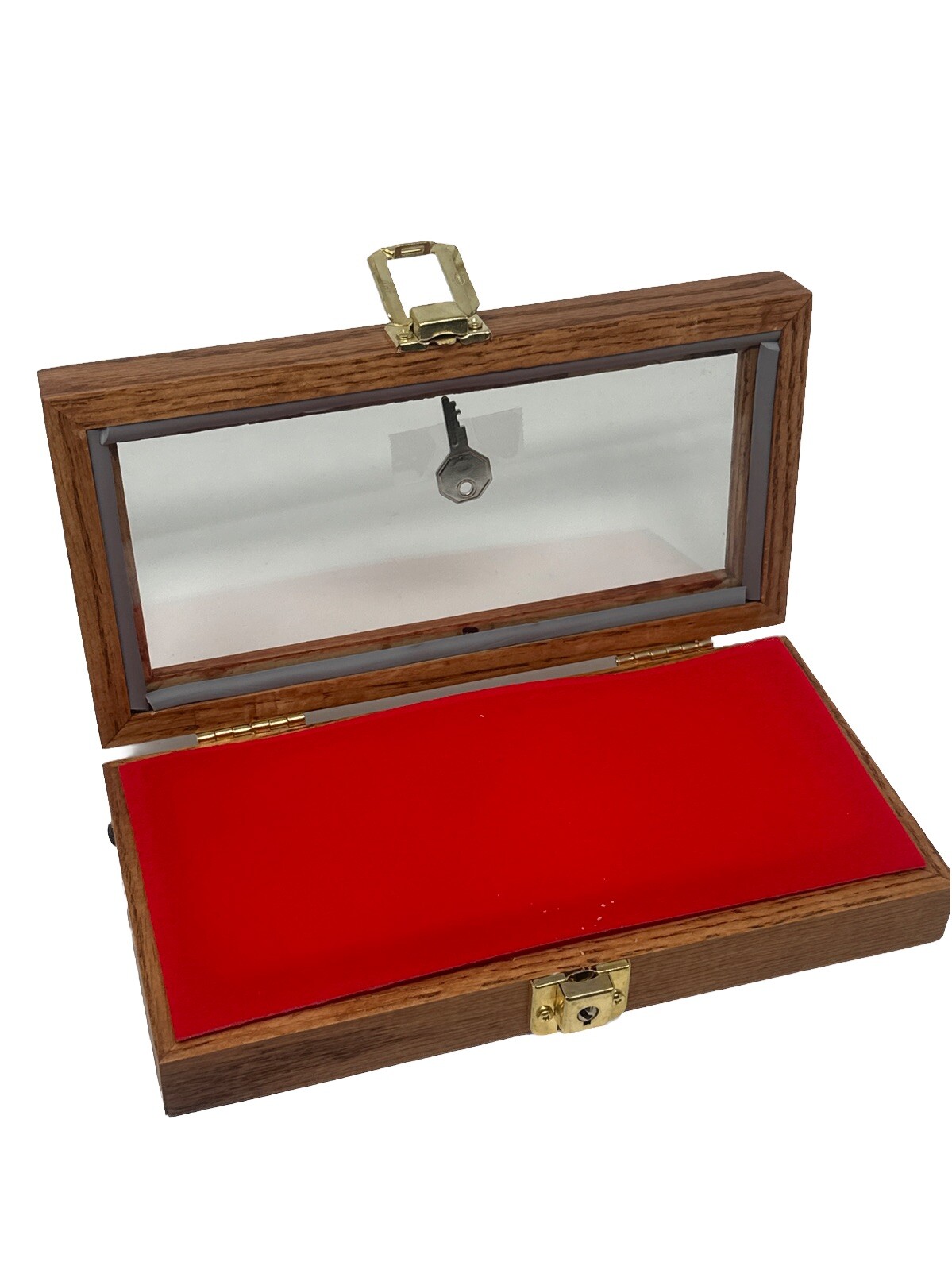 Oak Wood Display Case 5 x 10 x 2 for Arrowheads Knifes Collectibles & More
