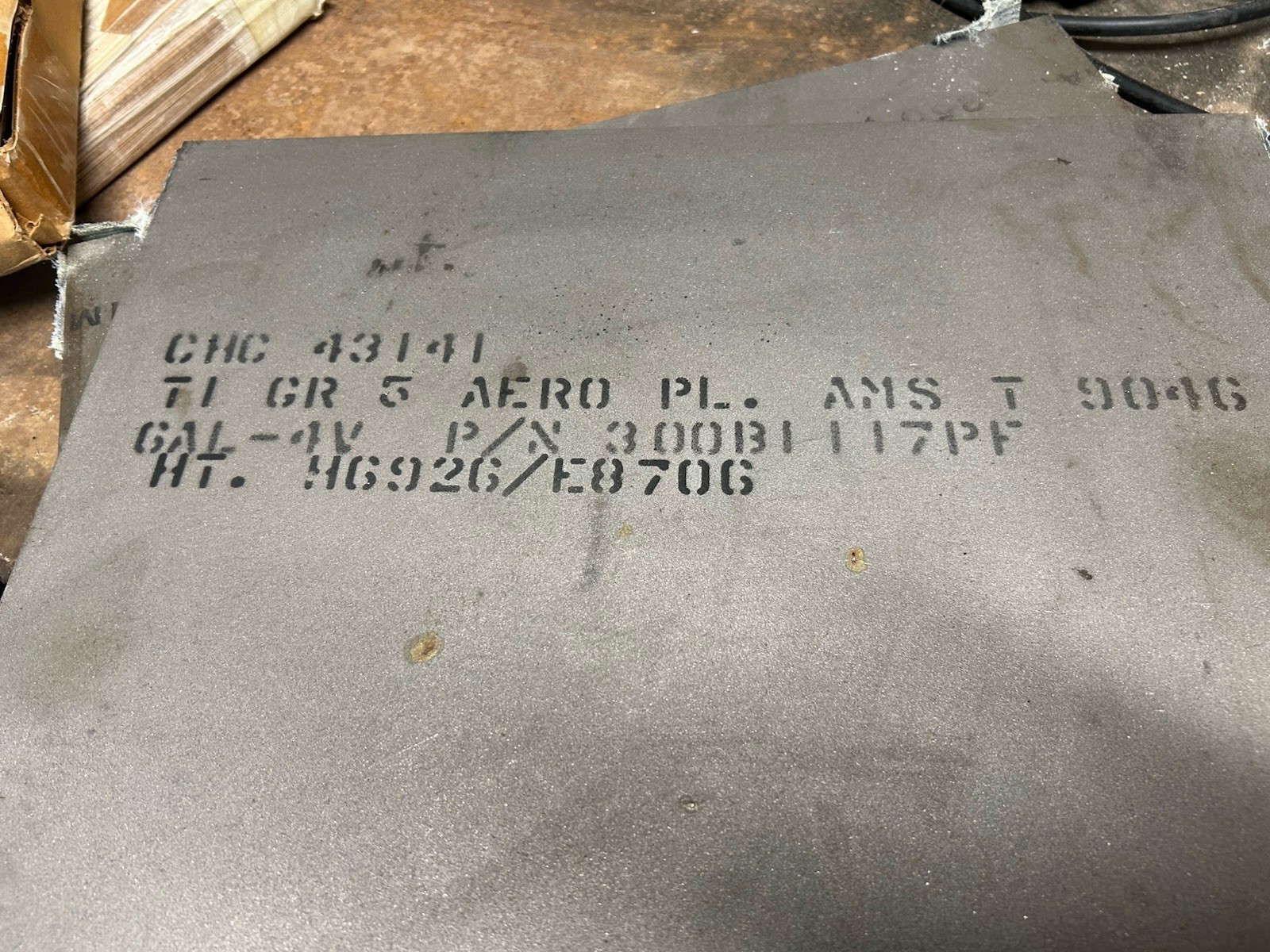 1/4″ x 15-3/4″ x 16-3/8″, Titanium sheet, plate, Grade 5