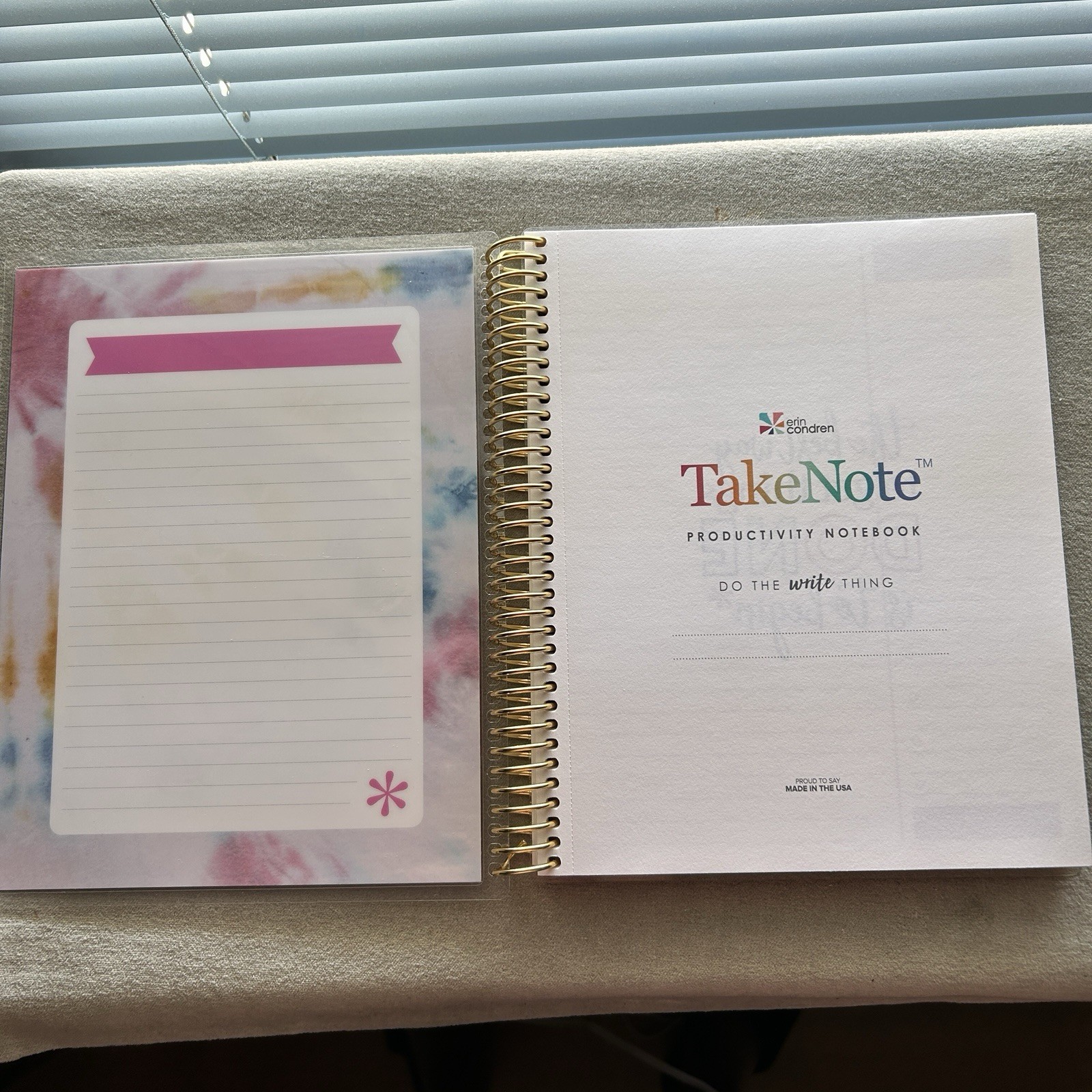 Erin Condren Take Note Productivity Notebook Tie Dye Cover
