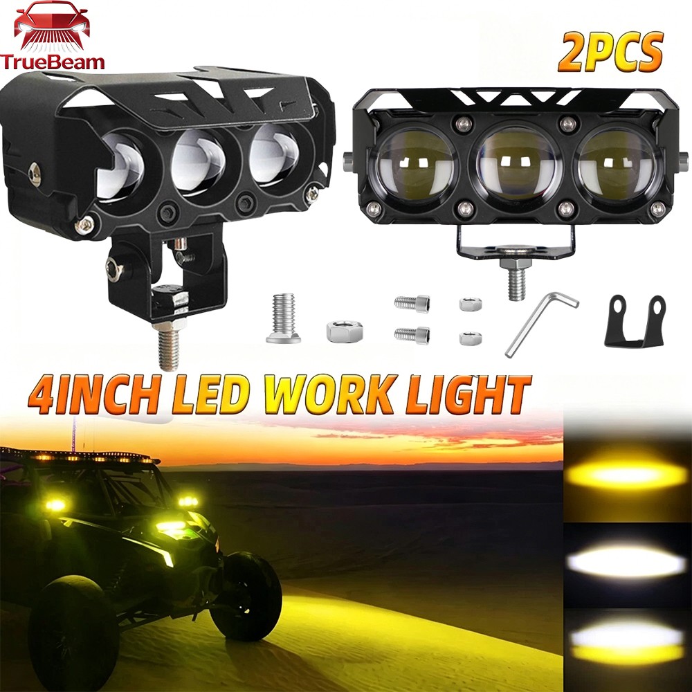 2x 4» LED Work Light Bar Spot Flood Pods Off Road Truck Fog Lights Yellow White