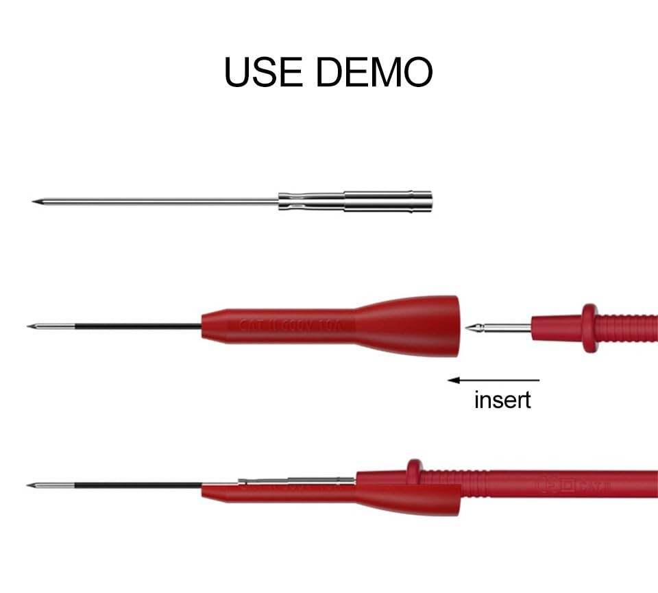 4 Pack 2mm Needle Probes for Fluke & Multimeters – Insulation-Piercing, 600V…