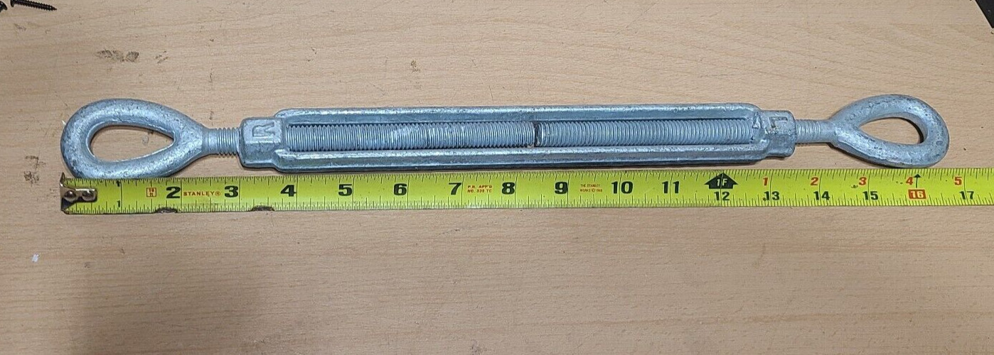 Galvanized Turnbuckle 1/2″ x 16″ Eye-Eye Turnbuckle Forged HDG Cable Rigging