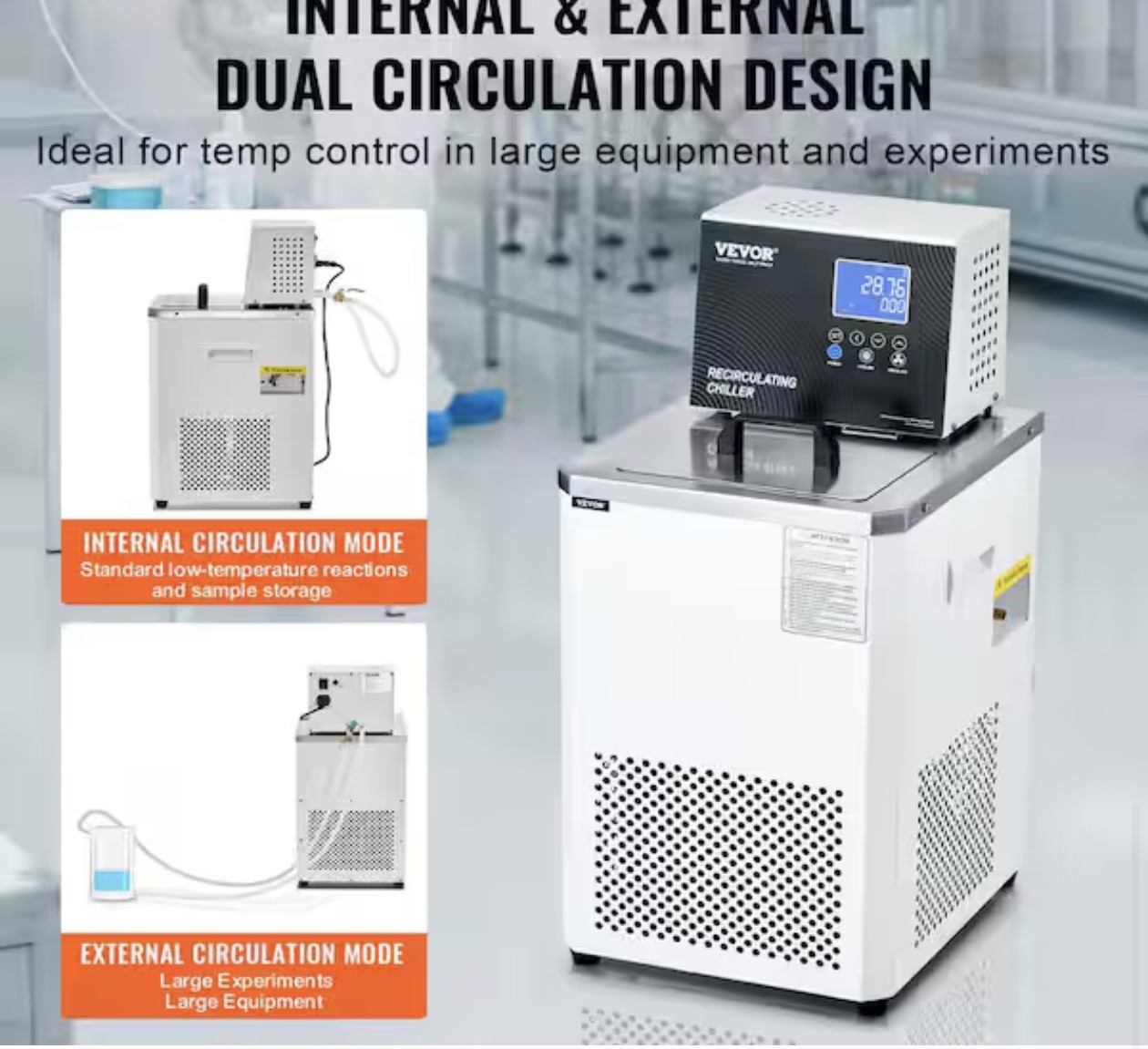 6L -20℃ ~100℃ Lab Cooling Chiller Circulator Recirculating Chiller Heating Bath