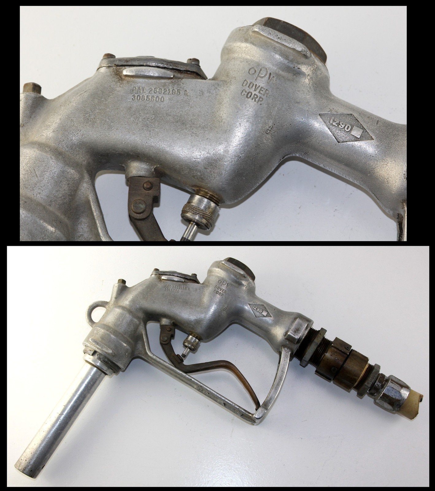 OLD GAS NOZZLE OPW Dover 1290 Fil-O-Matic Automatic Shut Off Bulk Fuel w/Swivel