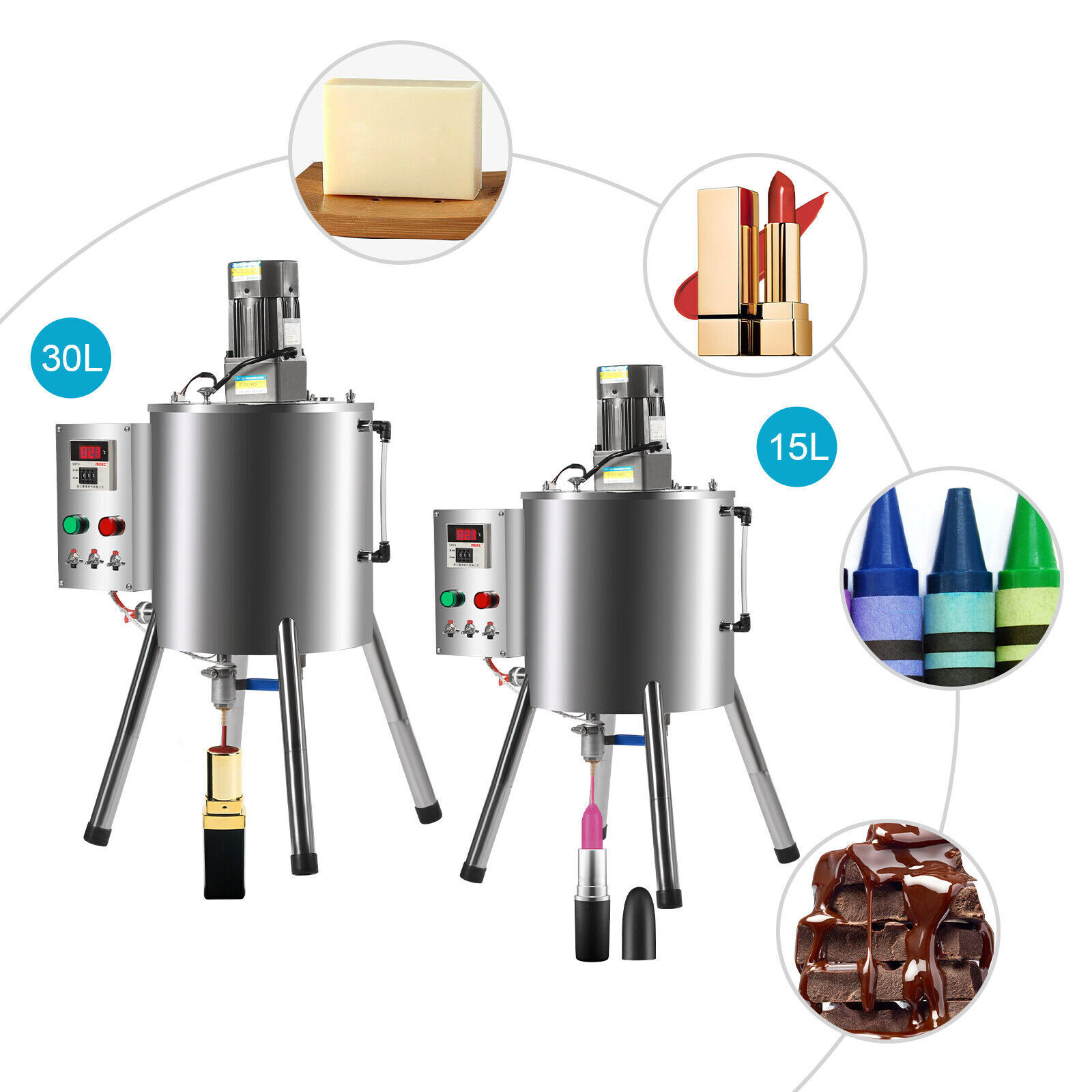 Heating Mixing Filling Machine 15/30L Stirring Tank Lipstick Liquid Paste Filler