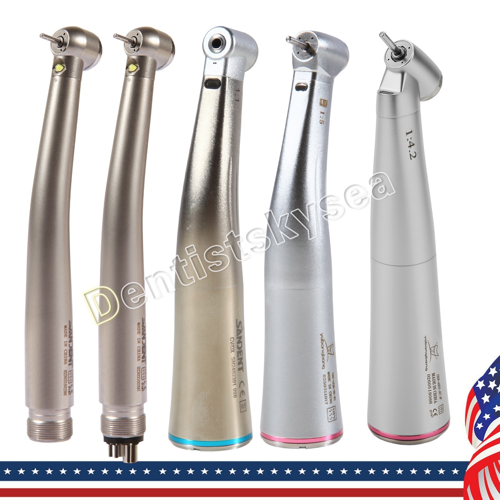 NSK Style Dental 1:5 1:4.2 Handpiece / LED E-generator High Speed Handpiece 2/4H