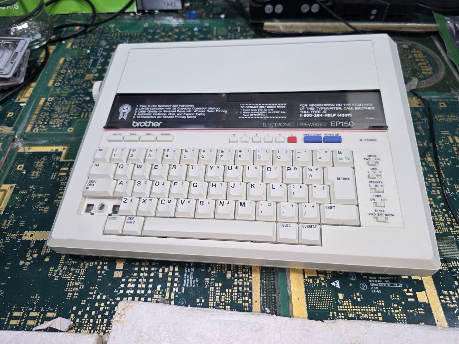 Brother EP-150 Electronic Typewriter – Battery Operated – No AC Adapter-Untested