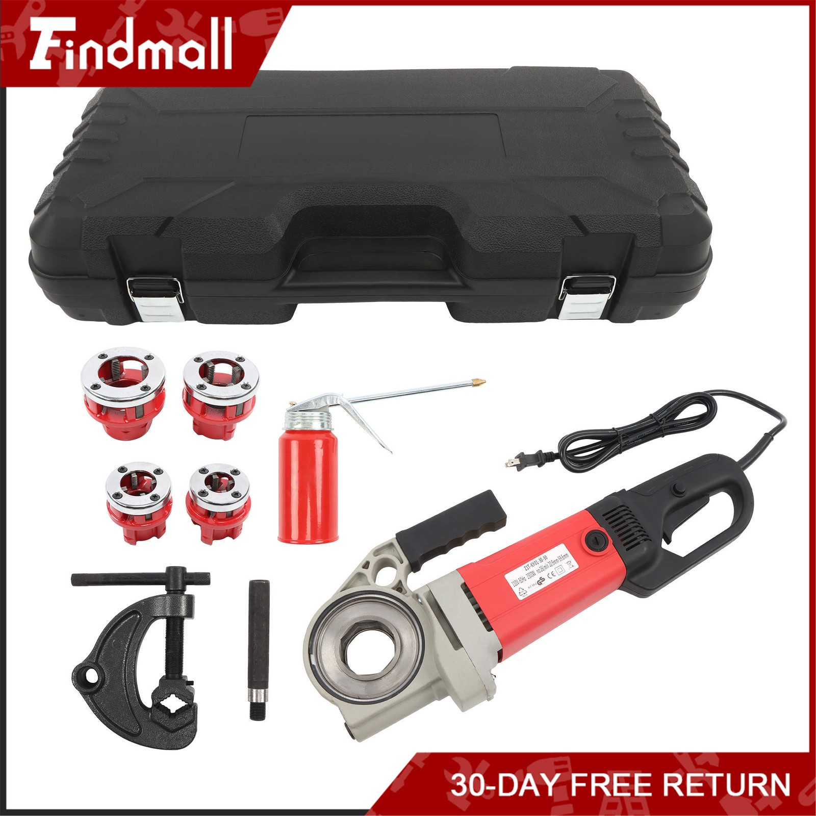 Findmall 2300W Pipe Threading Machine 1/2-1-1/4″ Electric Threader 4 Blades