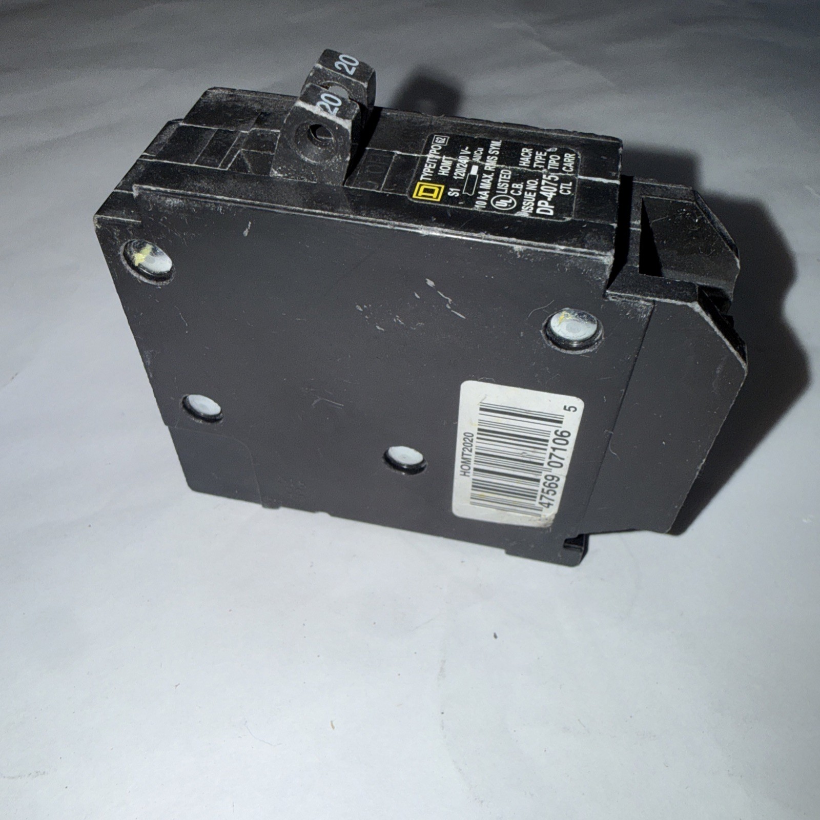 Square D HOMT2020 Homeline 20 amp 1 Pole Tandem Circuit Breaker