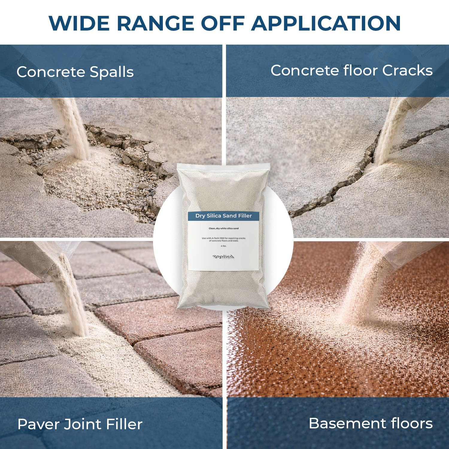 Dry Silica Sand Filler 4 Lb Bag, Dry Ground Silica Sand to Mix with A-Tech 1300